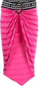 Balmain Rok met logo tailleband Roze