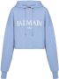 Balmain Cropped hoodie Blauw - Thumbnail 1