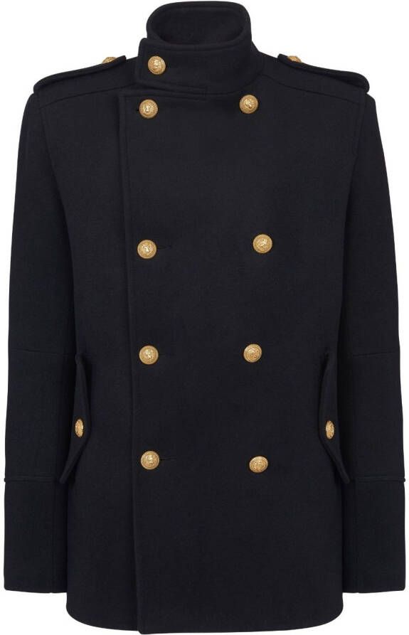 Balmain Sailorjas met dubbele rij knopen Zwart
