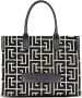 Balmain Schoudertas met monogram jacquard Zwart - Thumbnail 1