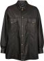 Balmain Shirtjack van lamsleer Zwart - Thumbnail 1