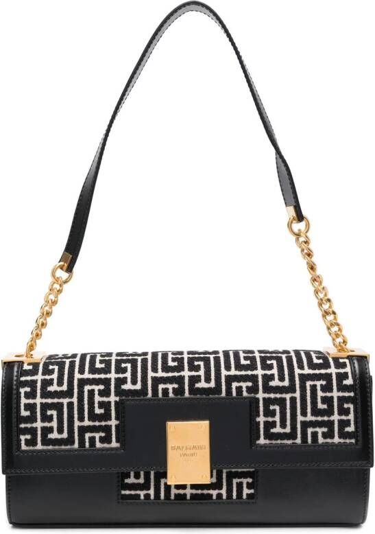 Balmain Shopper met monogram jacquard Zwart