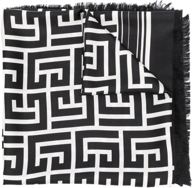 Balmain Sjaal met logoprint Zwart