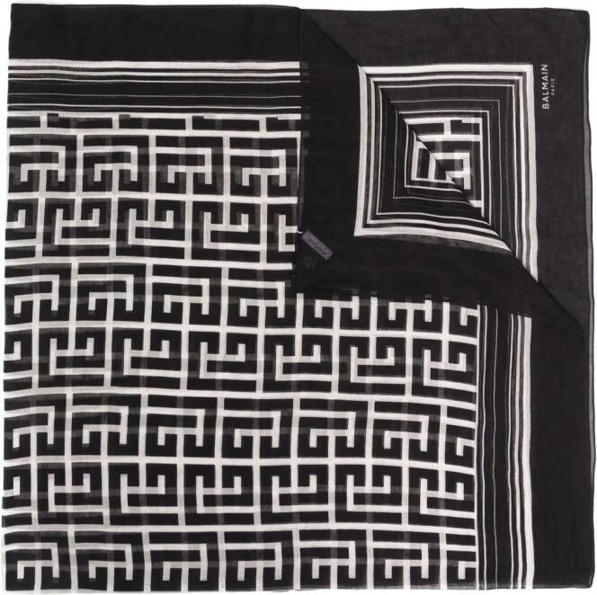 Balmain Sjaal met monogram Zwart