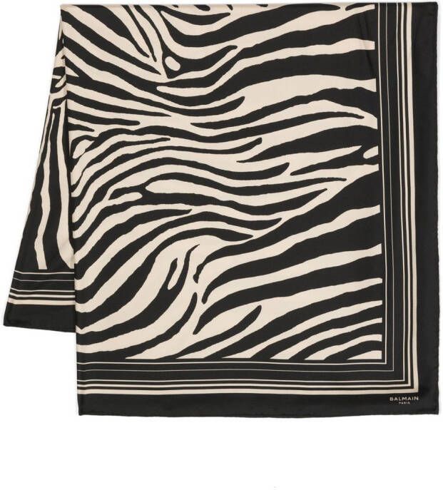 Balmain Sjaal met zebraprint Zwart