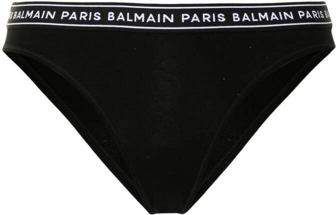 Balmain Slip met logo afwerking Zwart