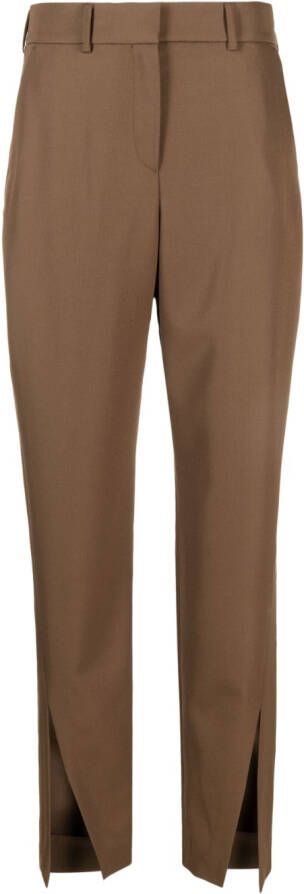 Balmain Pantalon met gespleten detail Bruin