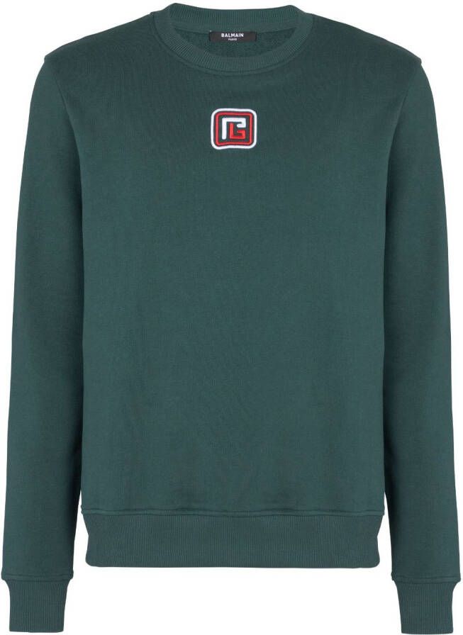 Balmain Sweater met geborduurd logo Groen