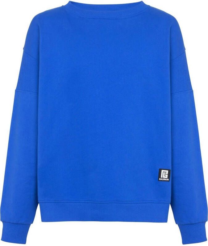 Balmain Sweater met logopatch Blauw