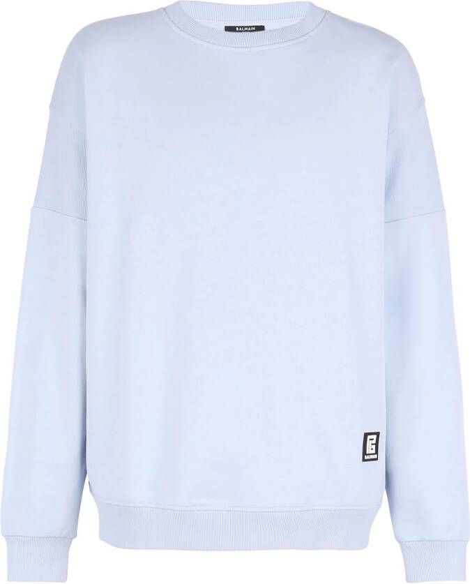 Balmain Sweater met logopatch Blauw