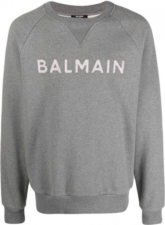 Balmain Sweater met logopatch Grijs