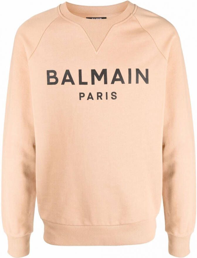 Balmain Sweater met logoprint Beige
