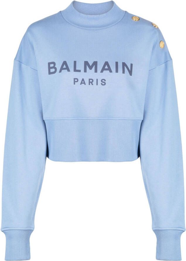 Balmain Sweater met logoprint Blauw