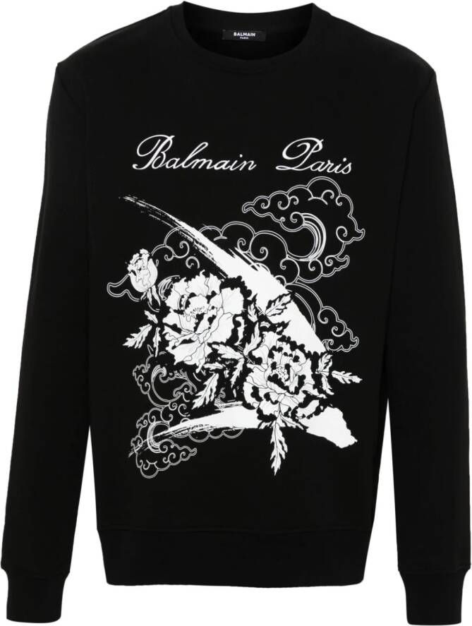 Balmain Sweater met print Zwart