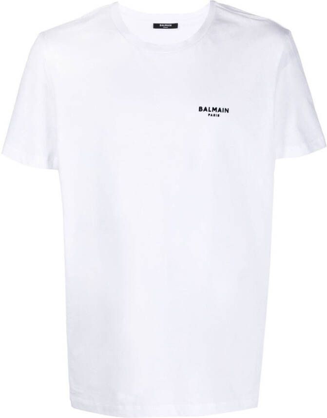 Balmain T-shirt met geborduurd logo Wit
