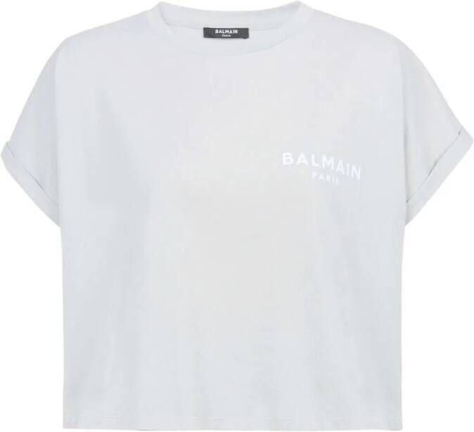 Balmain T-shirt met logo Grijs