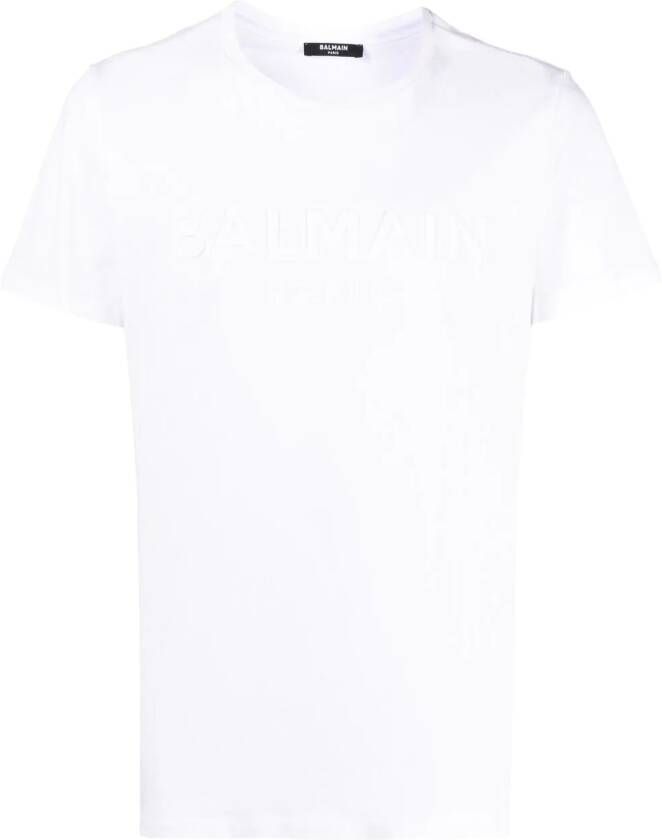 Balmain T-shirt met logo-reliëf Grijs