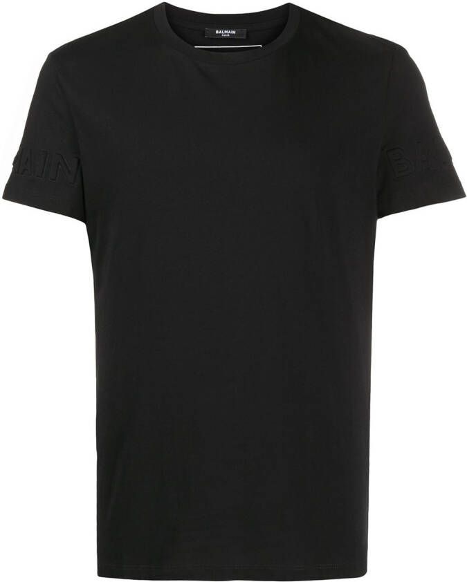 Balmain T-shirt met logo reliëf Zwart