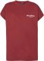Balmain Flocked Bicolour Longline T-Shirt Rood Dames - Thumbnail 1