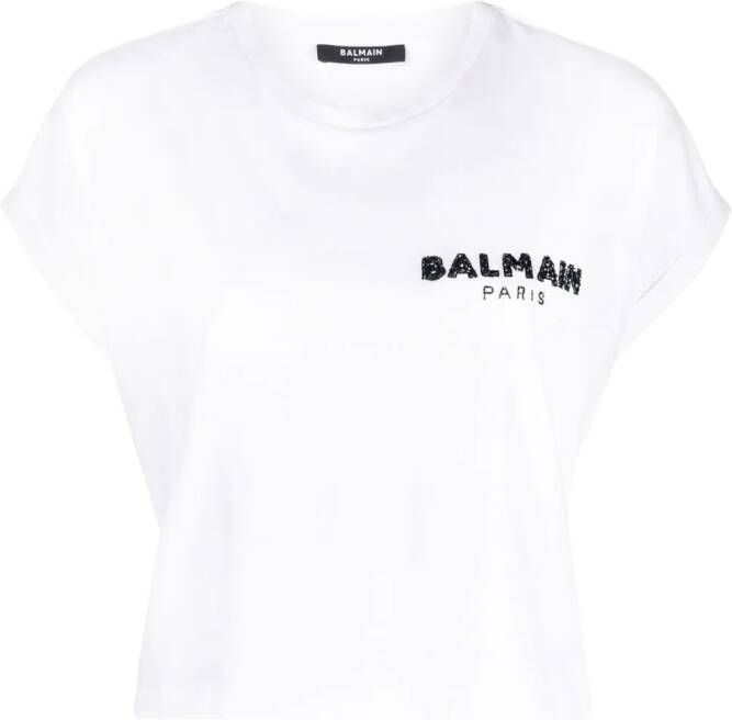 Balmain T-shirt met logo Wit