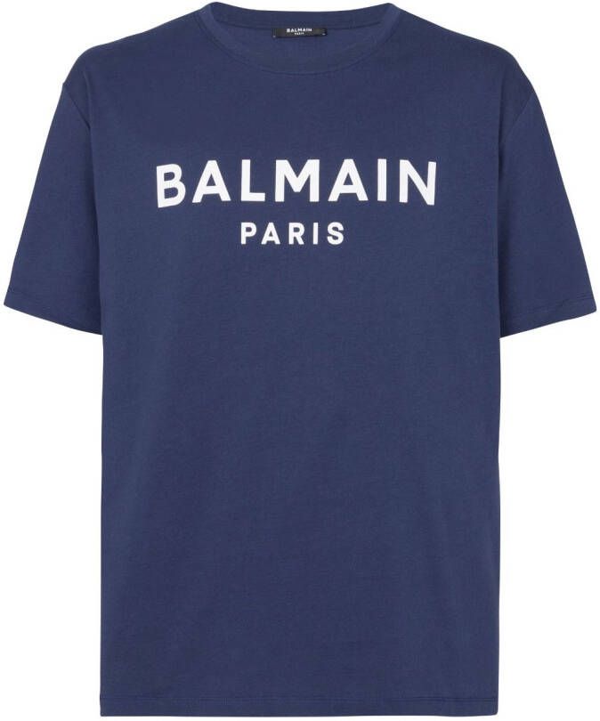 Balmain T-shirt met logoprint Blauw