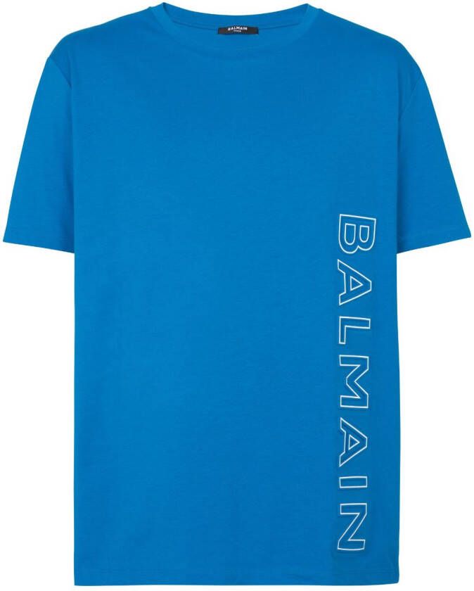 Balmain T-shirt met logoprint Blauw