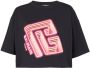 Balmain Cropped T-shirt met logoprint Zwart - Thumbnail 1