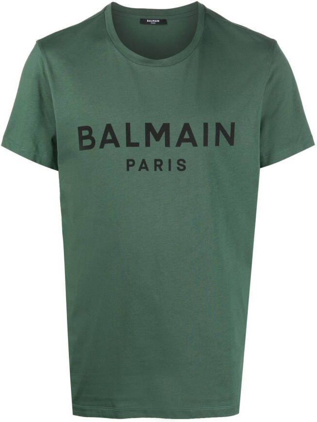 Balmain T-shirt met logoprint Groen