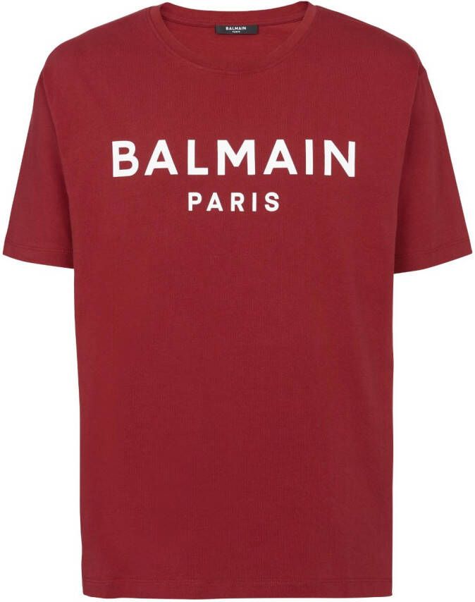 Balmain T-shirt met logoprint Rood
