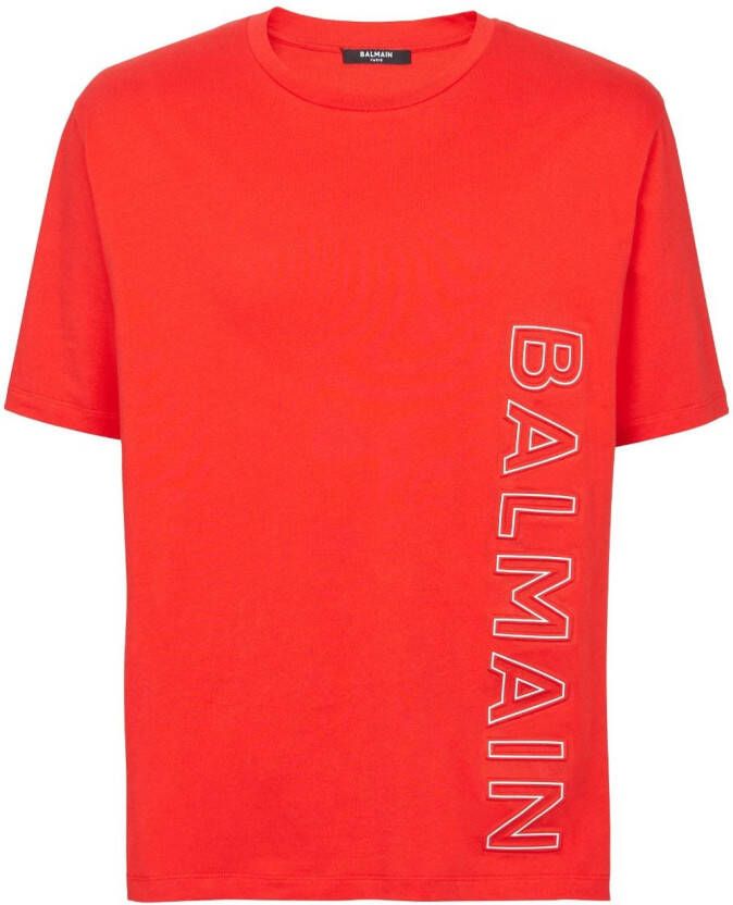 Balmain T-shirt met logoprint Rood