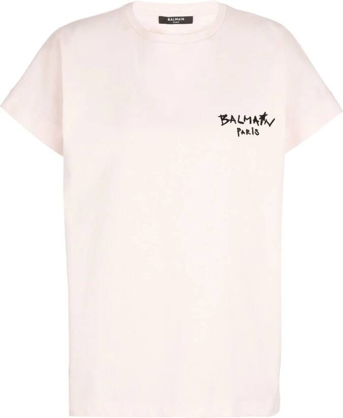 Balmain T-shirt met logoprint Roze