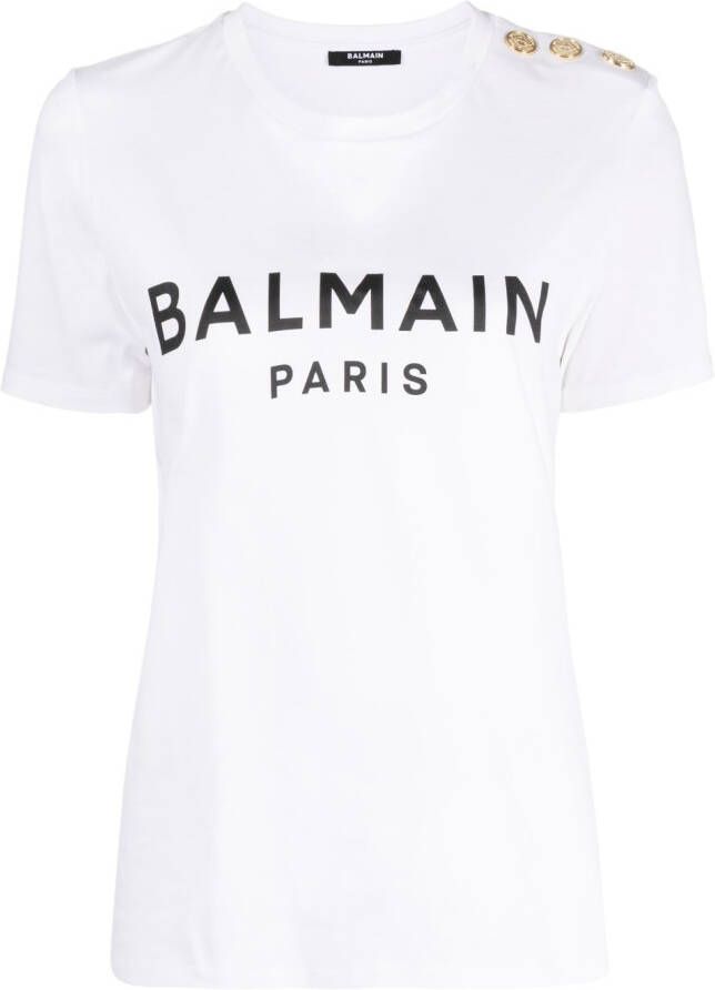 Balmain T-shirt met logoprint Wit