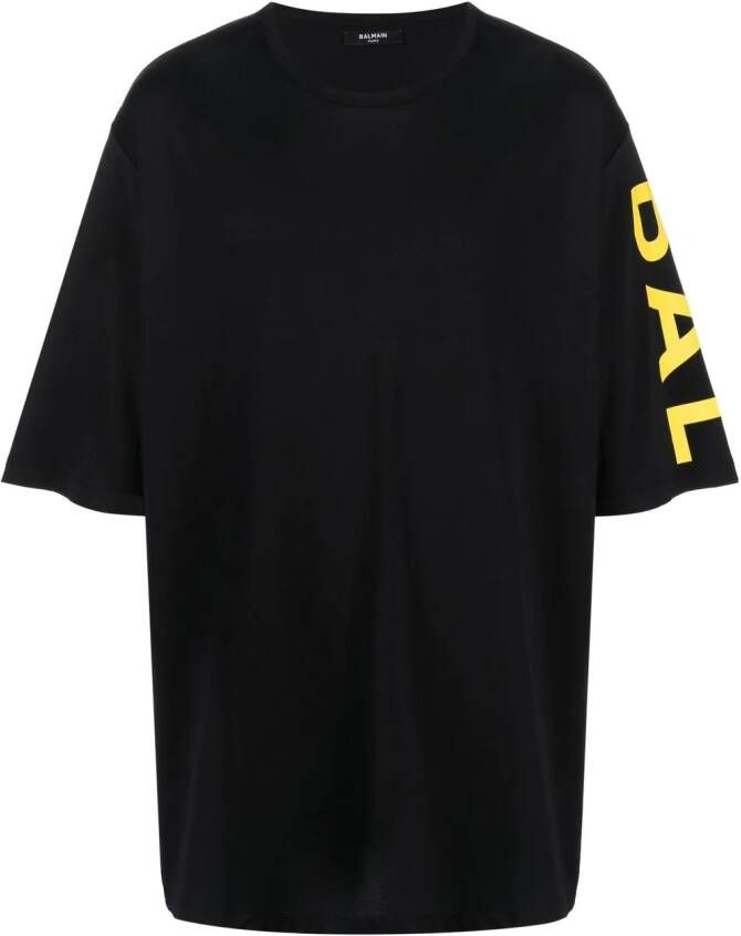 Balmain T-shirt met logoprint Zwart