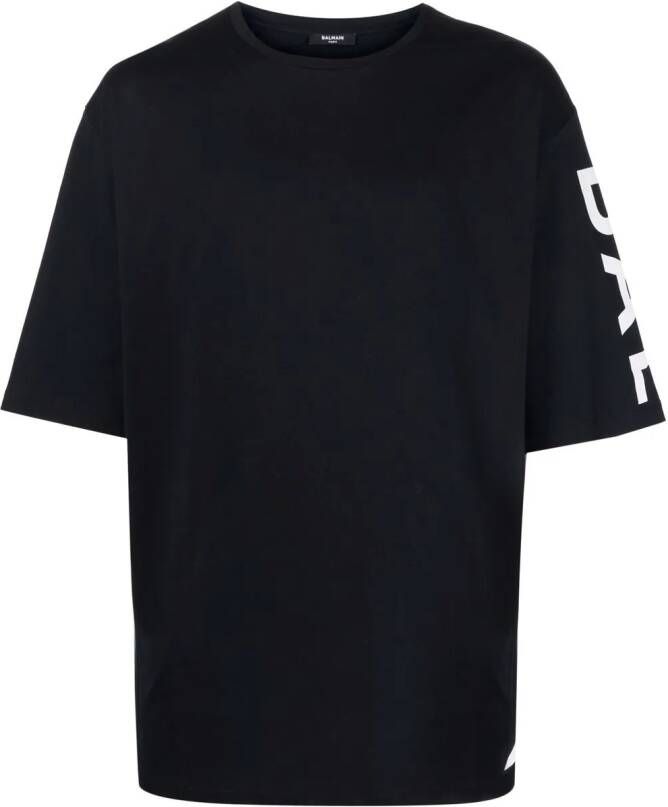 Balmain T-shirt met logoprint Zwart