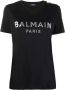 Balmain T-shirt met metallic logo Zwart - Thumbnail 1