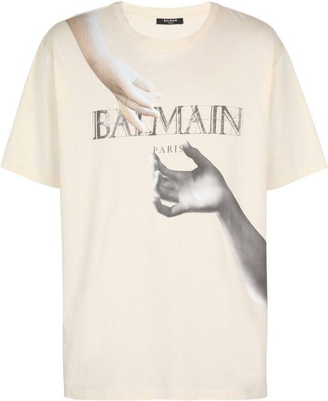 Balmain T-shirt met print Wit