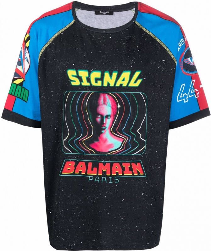 Balmain T-shirt met print Zwart