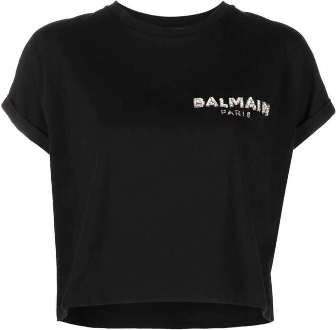 Balmain T-shirt met ronde hals Zwart