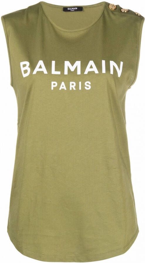 Balmain Tanktop verfraaid met knopen Groen