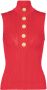 Balmain Mouwloze gebreide top Rood Dames - Thumbnail 1