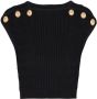 Balmain Top court en maille Gebreide crop top Green Black Dames - Thumbnail 1