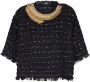 Balmain Geborduurde tweed crop top Black Dames - Thumbnail 1