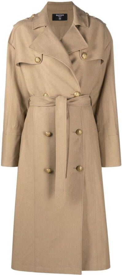 Balmain Trenchcoat met ceintuur Beige