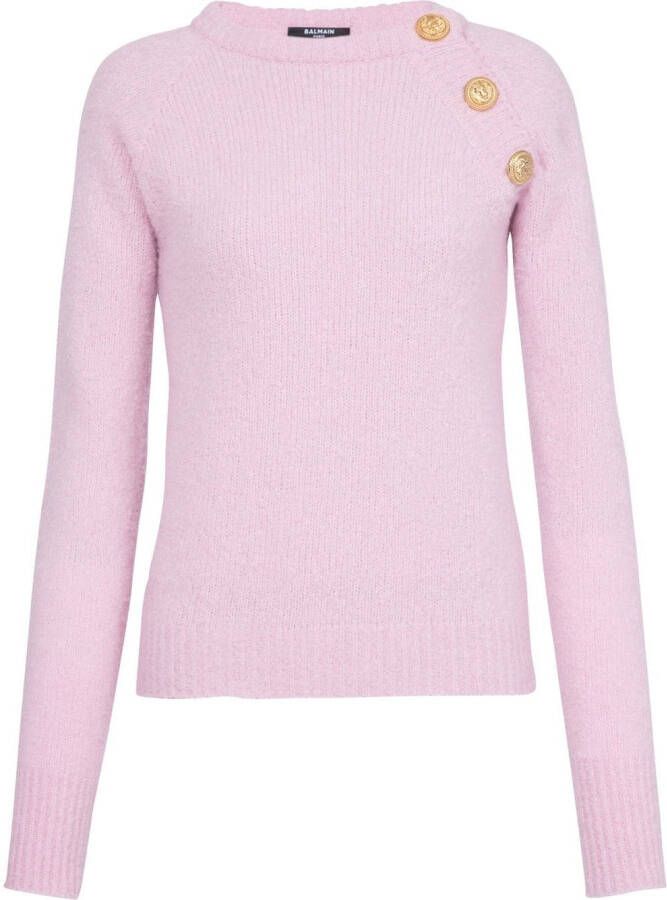 Balmain Trui met diagonale knopen Roze