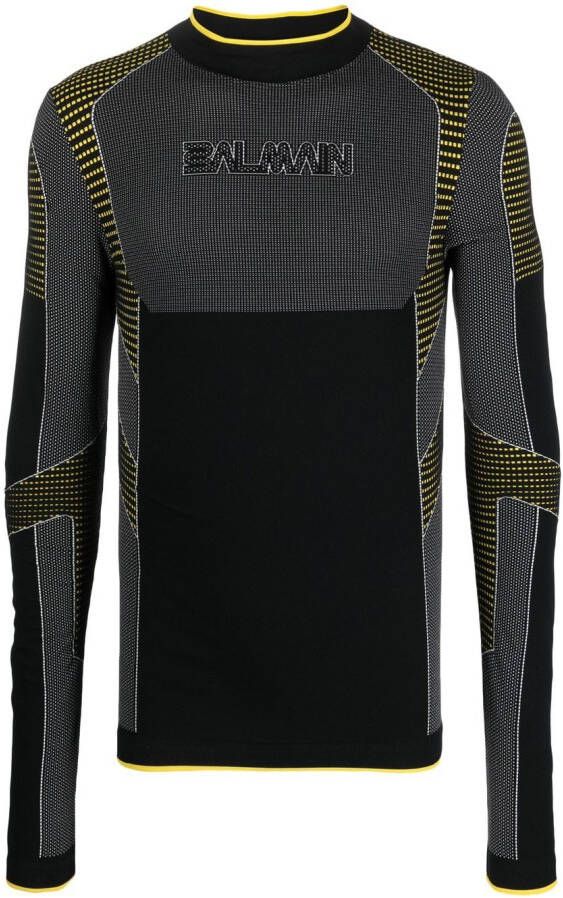Balmain Trui met logo-jacquard Zwart