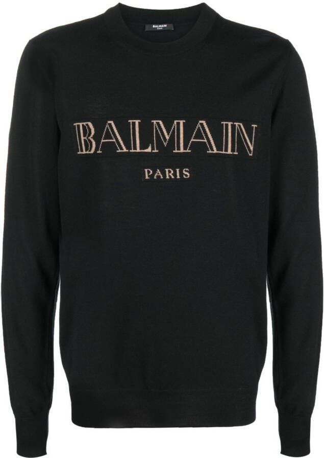 Balmain Trui met logoprint Zwart