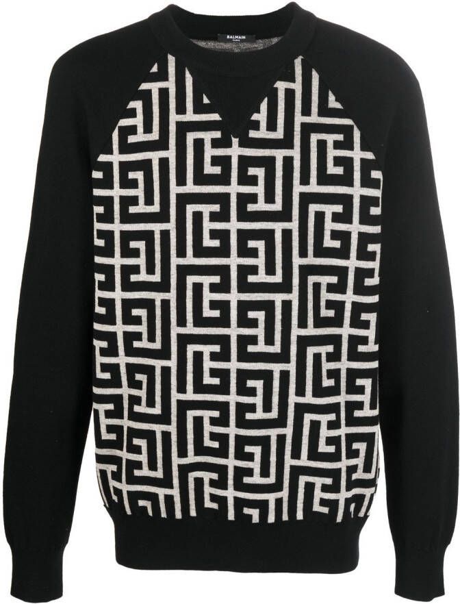 Balmain Trui met monogram Zwart