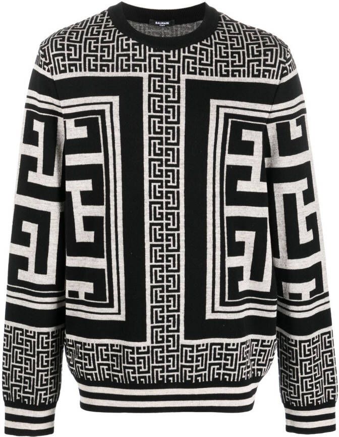 Balmain Trui met monogram Zwart