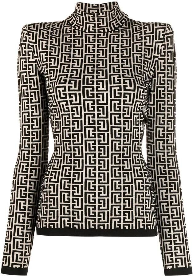 Balmain Trui met monogram Zwart