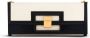 Balmain Oversized black and white leather 1945 Heritage clutch bag White Dames - Thumbnail 1